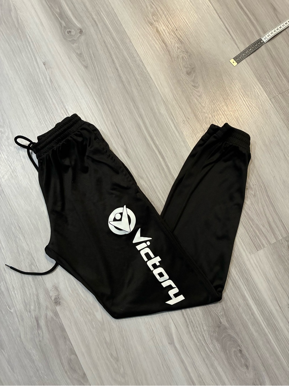 Victory Black Men's Jogger Sweatpants with‎ White Logo